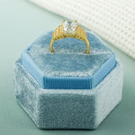 Stunning 1.0 - 2.0 CT Emerald Moissanite Engagement Ring With Cluster Design 5