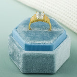 Stunning 1.0 - 2.0 CT Emerald Moissanite Engagement Ring With Cluster Design 5