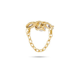 1.0 TCW Round Cut Moissanite Chained  Earrings in Gold 5