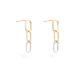 1.0 TCW Round Cut Moissanite Linked Up Earrings in Gold 11