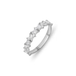 Stunning 0.3 TCW Marquise & Round Moissanite Stones Half Eternity Wedding Band 2
