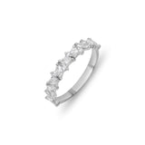 Stunning 0.3 TCW Marquise & Round Moissanite Stones Half Eternity Wedding Band 2