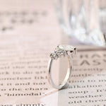 Stunning 1.0 CT Marquise Cut Moissanite Engagement Ring with Cluster Design 2