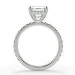 Stunning 2.53 CT Emerald Moissanite Engagement Ring with Hidden Halo & Pave Design 6