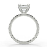 Stunning 2.53 CT Emerald Moissanite Engagement Ring with Hidden Halo & Pave Design 6