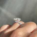 Stunning 3.0 CT Oval Cut Moissanite Engagement Ring with Hidden Halo & Pave Design 3