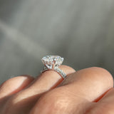 Stunning 3.0 CT Oval Cut Moissanite Engagement Ring with Hidden Halo & Pave Design 3