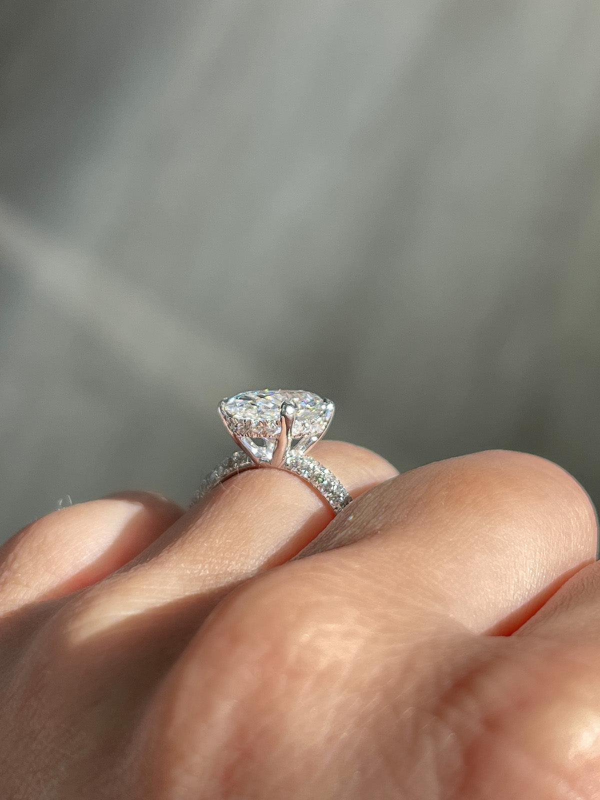 Stunning 3.0 CT Oval Cut Moissanite Engagement Ring with Hidden Halo & Pave Design 3