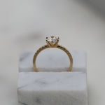 0.75 CT Round Cut Pave CVD E/VS1 Diamond Engagement Ring 7