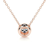 1.0 CT Round Bezel Solitaire CVD F/VS Diamond Necklace 13