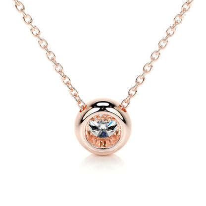 1.0 CT Round Bezel Solitaire CVD F/VS Diamond Necklace 13