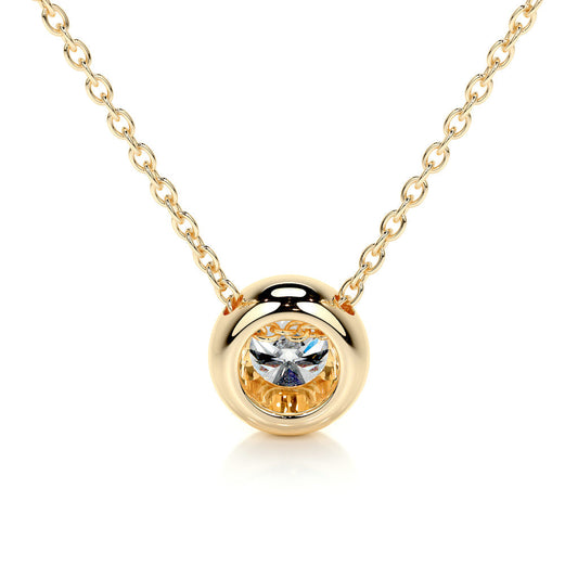 1.0 CT Round Bezel Solitaire CVD F/VS Diamond Necklace 10
