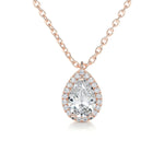 1.50 CT Pear Halo CVD F/VS Diamond Necklace 8