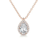 1.50 CT Pear Halo CVD F/VS Diamond Necklace 8