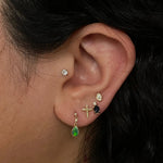 0.20 TCW Marquise Cut Moissanite Bezel Stud Earrings in Gold 2