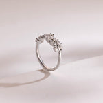 Stunning 0.2 TCW Marquise Moissanite Stones Leaf Wedding Bands 5