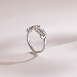 Stunning 0.2 TCW Marquise Moissanite Stones Leaf Wedding Bands 5