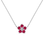 0.08 CT Round Ruby Lab Made Diamond- July Birthstone Necklace 7