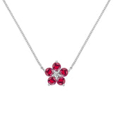 0.08 CT Round Ruby Lab Made Diamond- July Birthstone Necklace 7