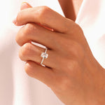 Stunning 1.0-2.0 CT Radiant Moissanite Engagement Ring with Pave Design 8