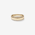 0.37 TCW Round Moissanite Two Row  Men's Wedding Band in Solid Gold 1