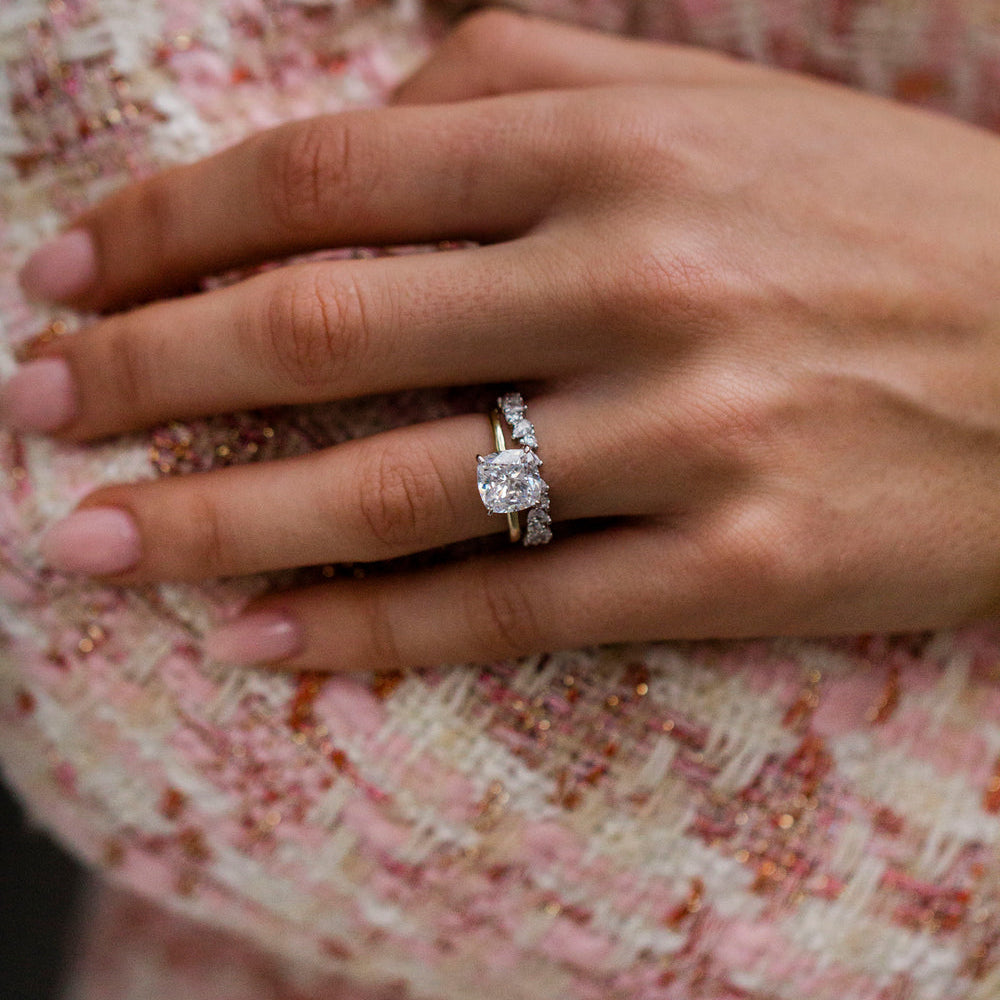 Cushion Cut Solitaire Style Cubic Zirconia in 925 Sterling Silver Ring 2