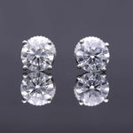 Round Cut Cubic Zirconia in 925 Sterling Silver Earrings 2