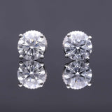 Round Cut Cubic Zirconia in 925 Sterling Silver Earrings 2