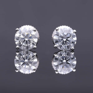 Round Cut Cubic Zirconia in 925 Sterling Silver Earrings