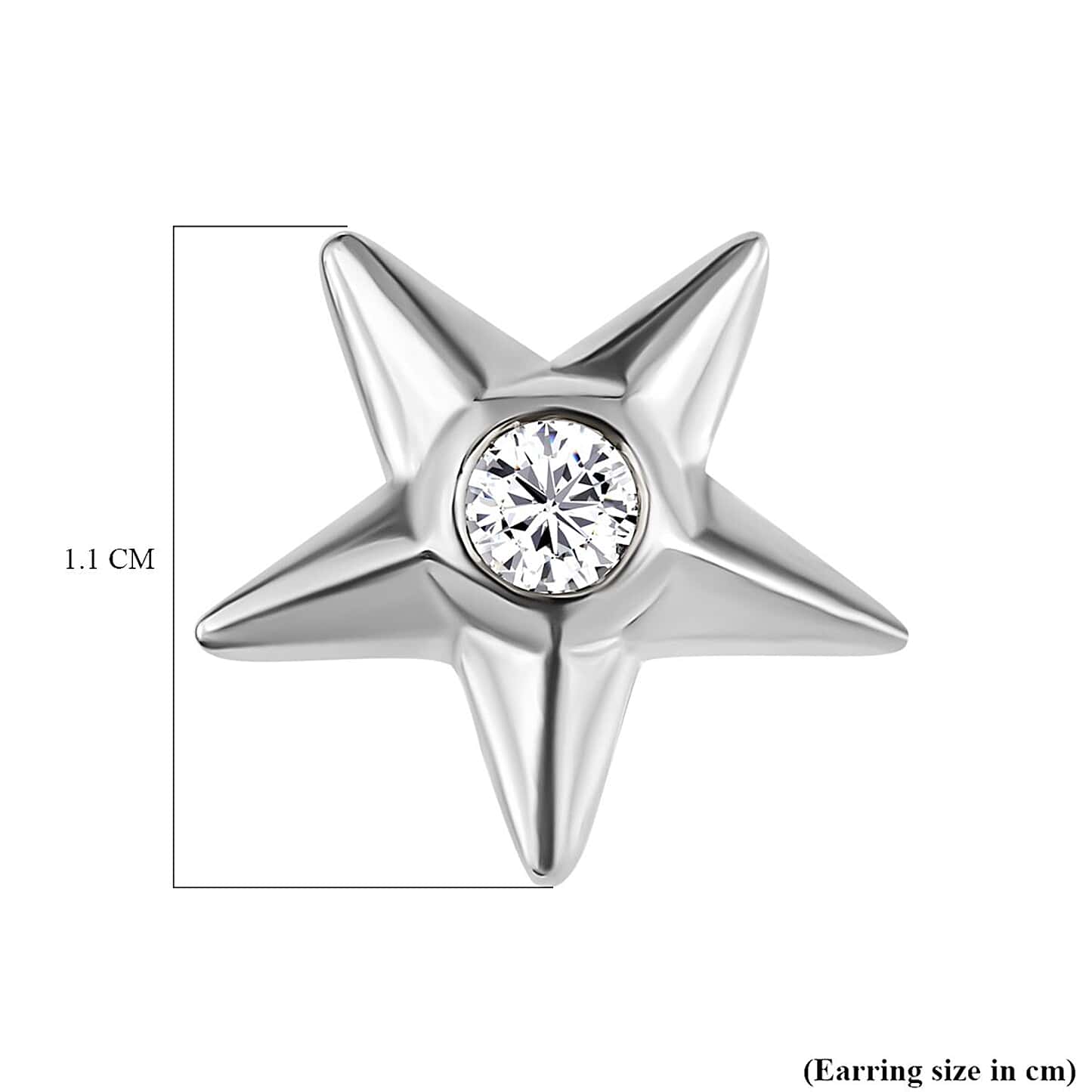 Round Cut Cubic Zirconia in 925 Sterling Silver Earrings 5