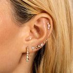 1.0 TCW Round Cut Moissanite Tennis Earrings in Gold 4