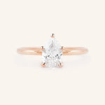 Stunning 1 CT Pear Moissanite Engagement Ring With Solitaire Design 6