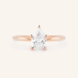 Stunning 1 CT Pear Moissanite Engagement Ring With Solitaire Design 6