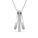 Round Cut Cubic Zirconia in 925 Sterling Silver Necklace 6