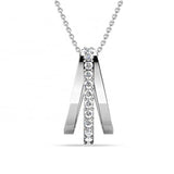Round Cut Cubic Zirconia in 925 Sterling Silver Necklace 6