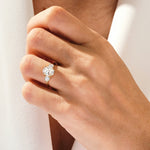 Stunning 1.0-2.0 CT Oval Moissanite Engagement Ring with Tree Stone Design 6