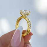 Stunning 3 CT  Pear Moissanite Engagement Ring in Pave Design 5