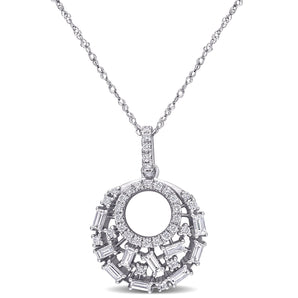 Round Cut Cubic Zirconia in 925 Sterling Silver Necklace