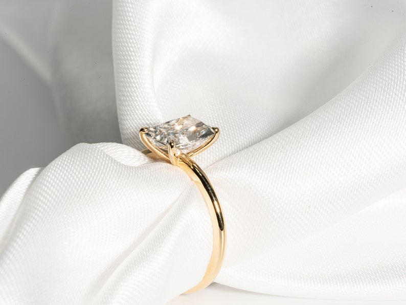 Stunning 1.70 CT Radiant Moissanite Engagement Ring with Solitaire Design 6