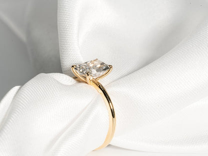 Stunning 1.70 CT Radiant Moissanite Engagement Ring with Solitaire Design 6