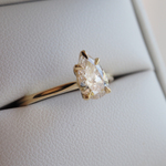 Stunning 1 CT Pear Moissanite Engagement Ring with Solitaire Design