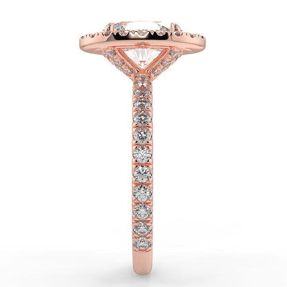 Stunning 2.11 CT Oval Moissanite Engagement Ring with Hidden Halo & Pave Design 10