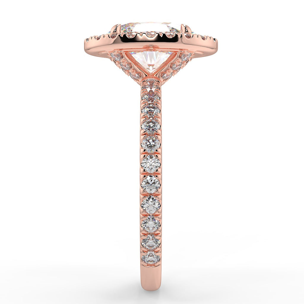 Stunning 2.11 CT Oval Moissanite Engagement Ring with Hidden Halo & Pave Design 10