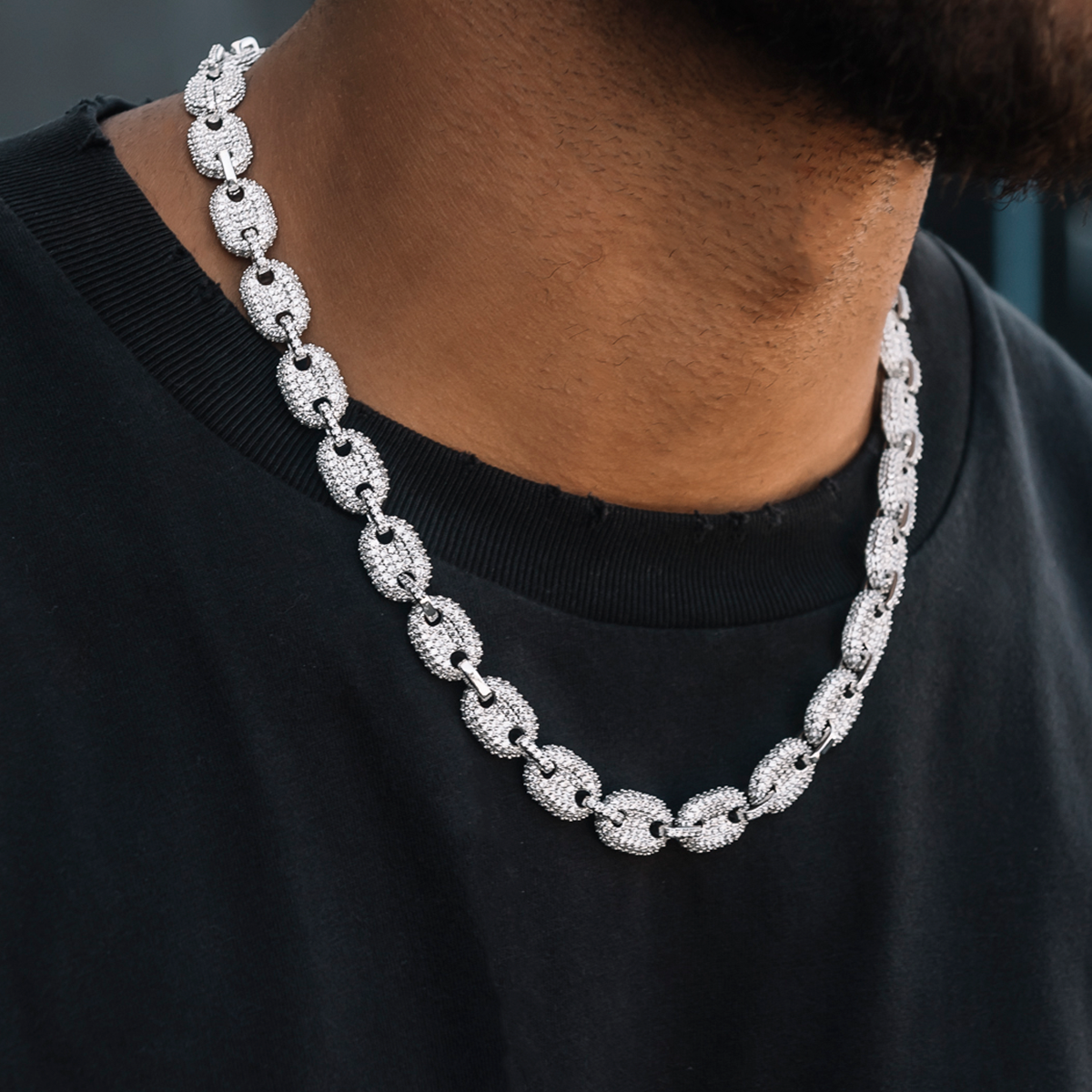 60 CT Polished Finish Cross Moissanite Diamond Two Tone Silver Necklace For Him 3