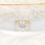 Stunning 1.75 CT Emerald Moissanite Engagement Ring with Bezel Design 1