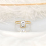 Stunning 1.75 CT Emerald Moissanite Engagement Ring with Bezel Design 1