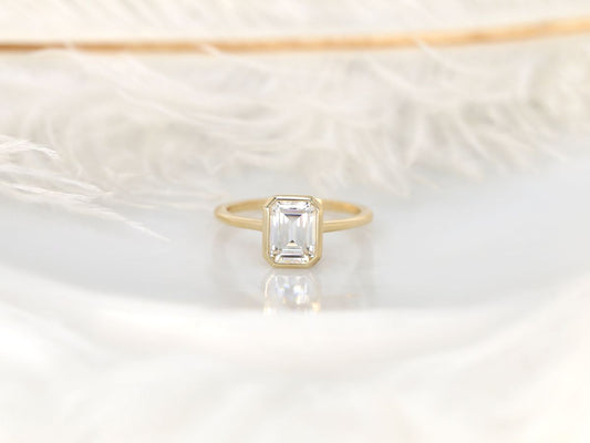 Stunning 1.75 CT Emerald Moissanite Engagement Ring with Bezel Design 1