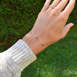 0.75 CT Round Amethyst Lab Made Diamond-February Birthstone Bracelet 8