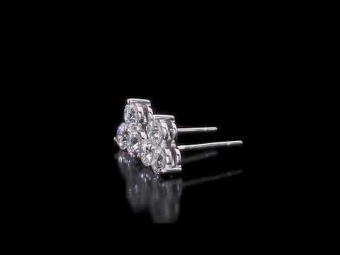 Round Cut Cubic Zirconia in 925 Sterling Silver Earrings 2