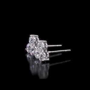 Round Cut Cubic Zirconia in 925 Sterling Silver Earrings